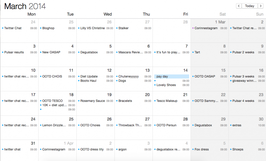 editorial calendar