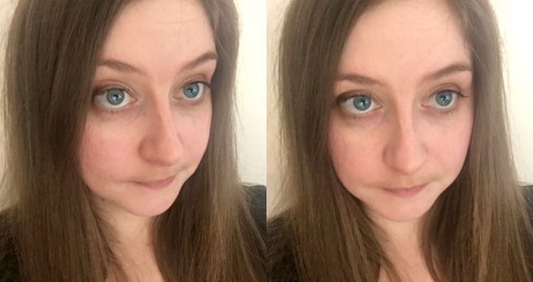 Revlon ColourStay foundation swatch showing matte finish and coverage on skin