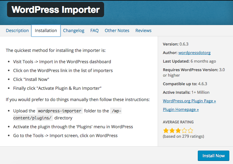 how to install your WordPress blog and import previous posts from Blogger and WordPress.com