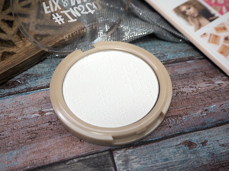 Close-up of Rimmel Insta Fix and Matte powder showing fine texture