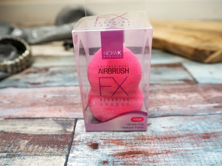 Nicka K Airbrush FX blending sponge in hot pink showing unique shape