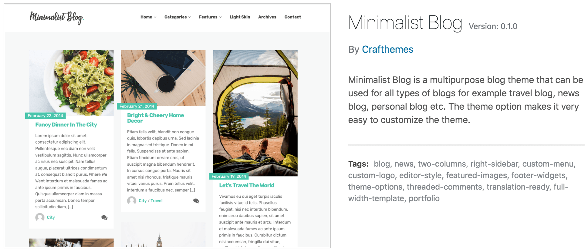 free WordPress themes for bloggers