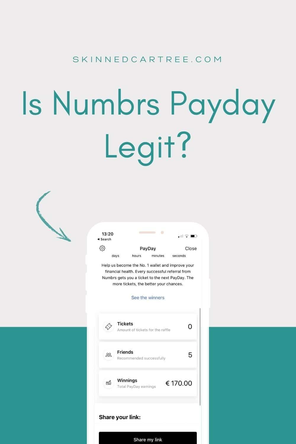 Is numbrs Payday Legit pin with an image of the Payday dashboard