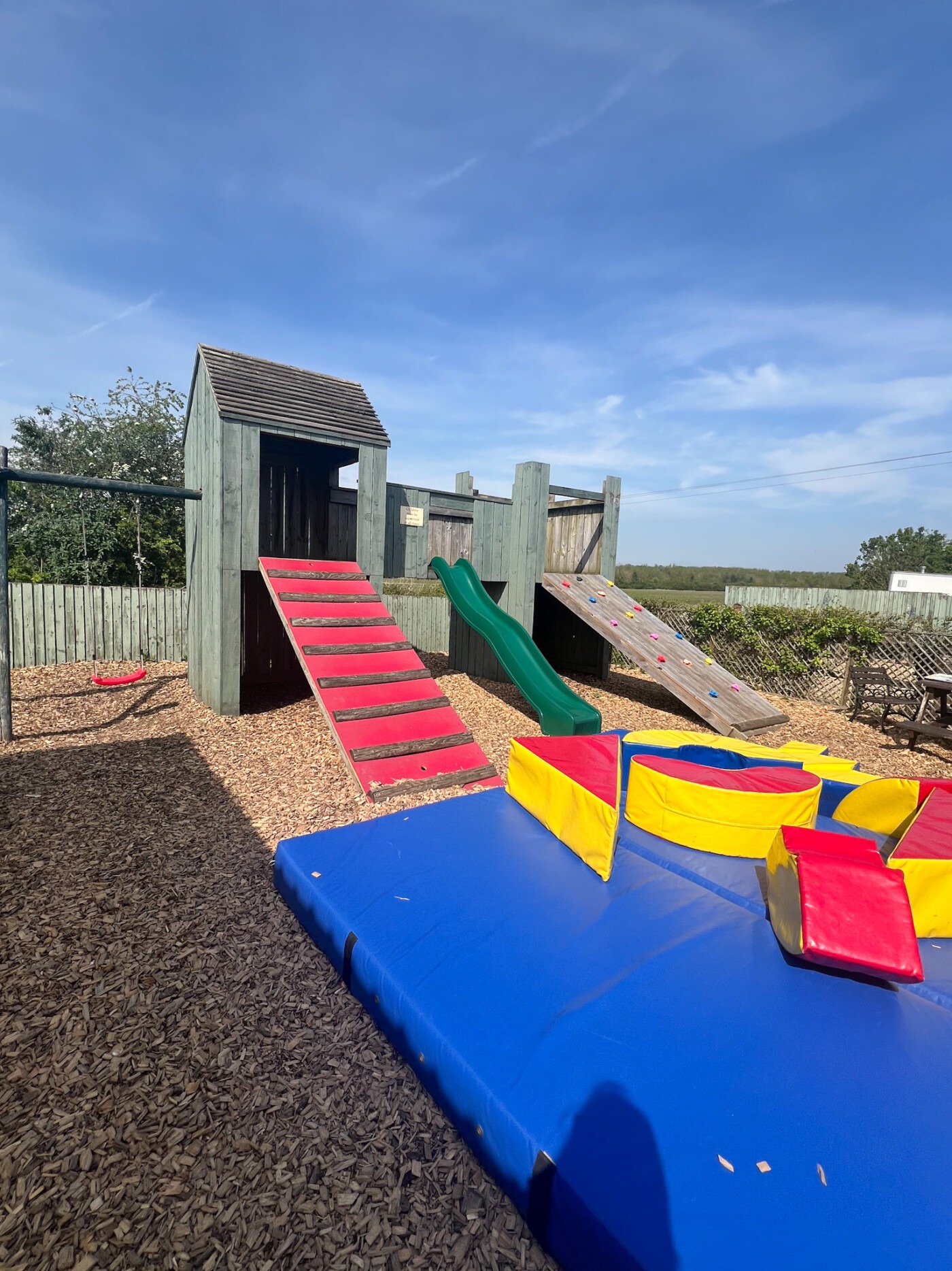 the outdoor play area at Willow Farm Cafe York
