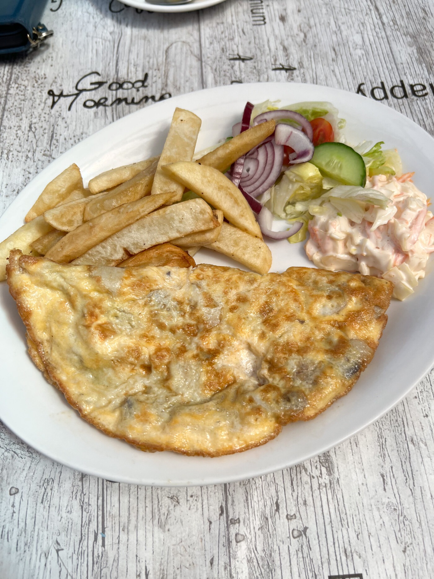 omelette and toddler lunch from the Willow Farm Cafe York menu