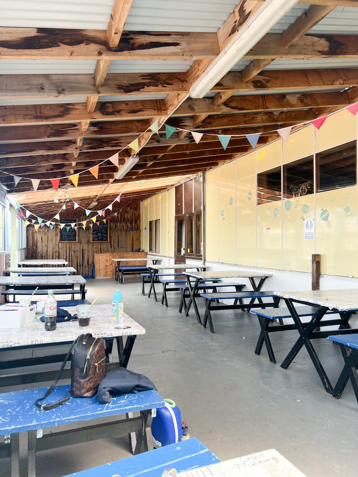 outdoor seating area at Willow Farm Cafe York on a sunny day