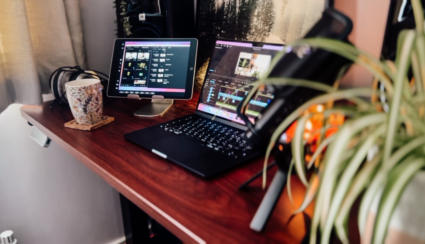 computer with video editing software 
