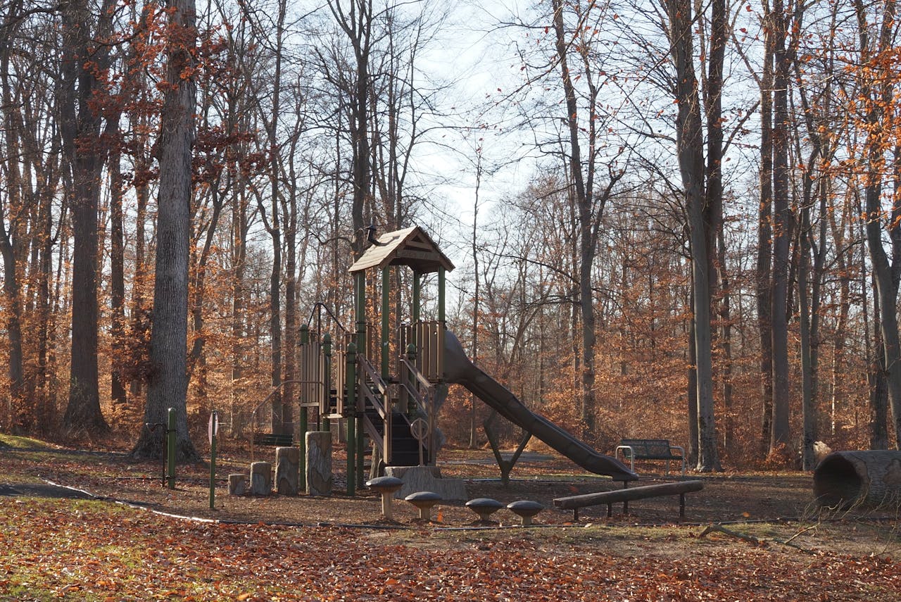 childrens slide in a playground