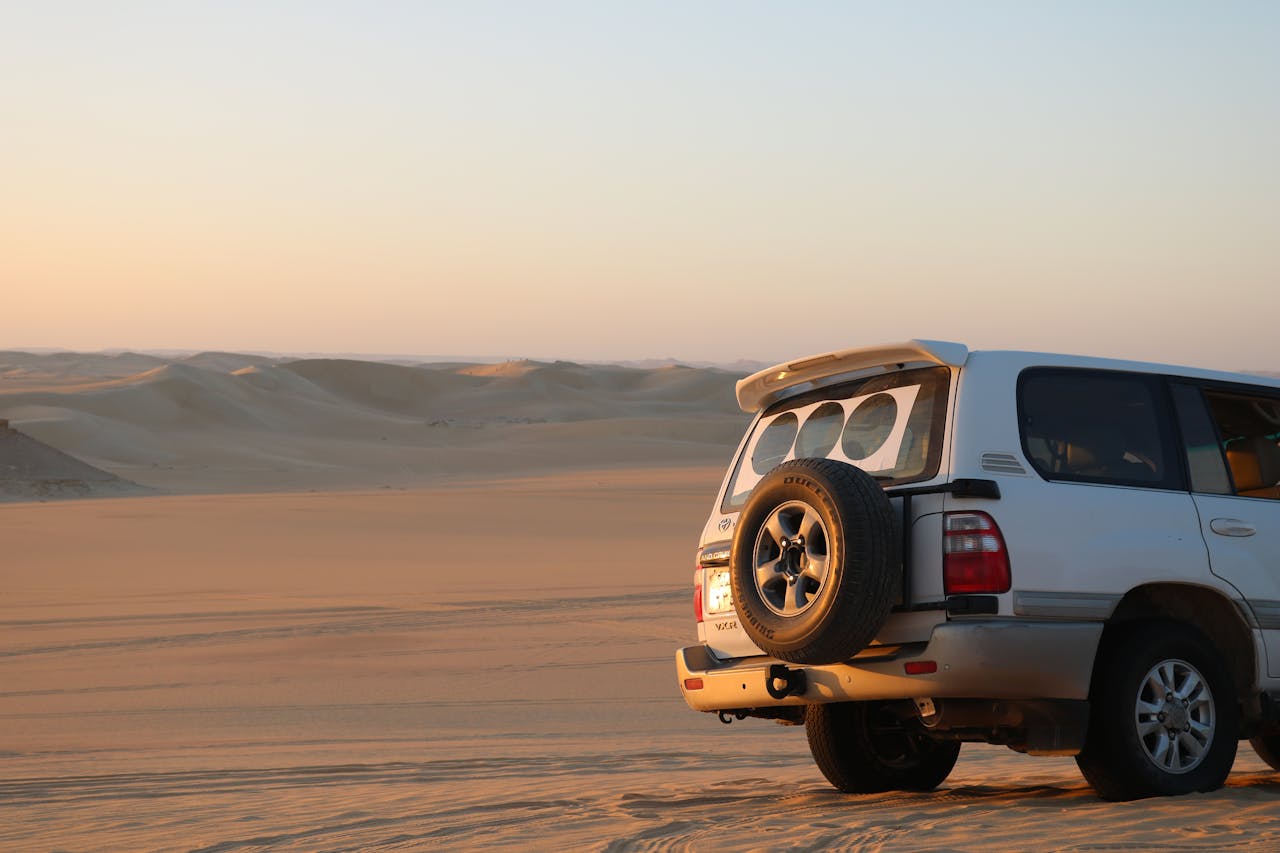 car in the sand