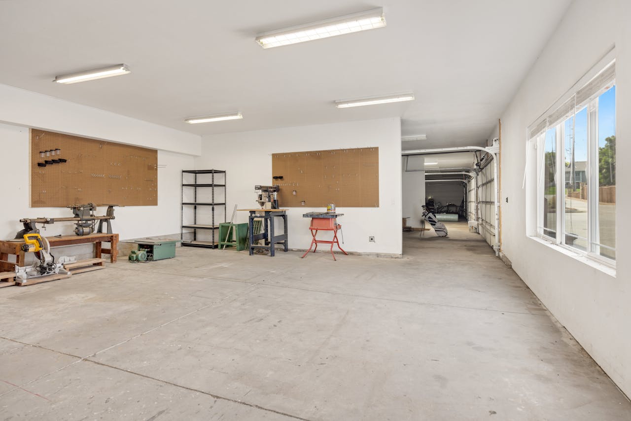 Machines in Corner of Spacious Workshop