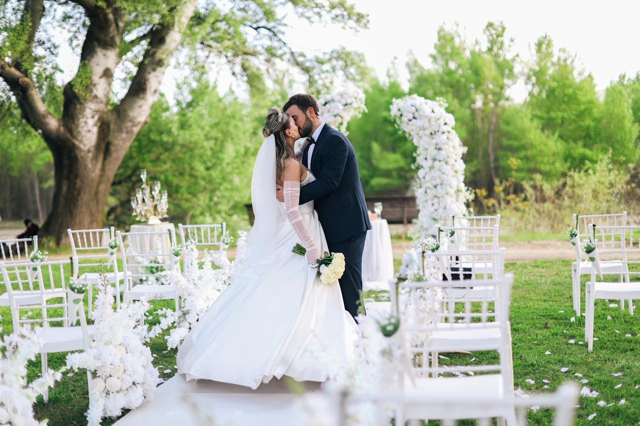 Romantic Outdoor Wedding Ceremony in Spring