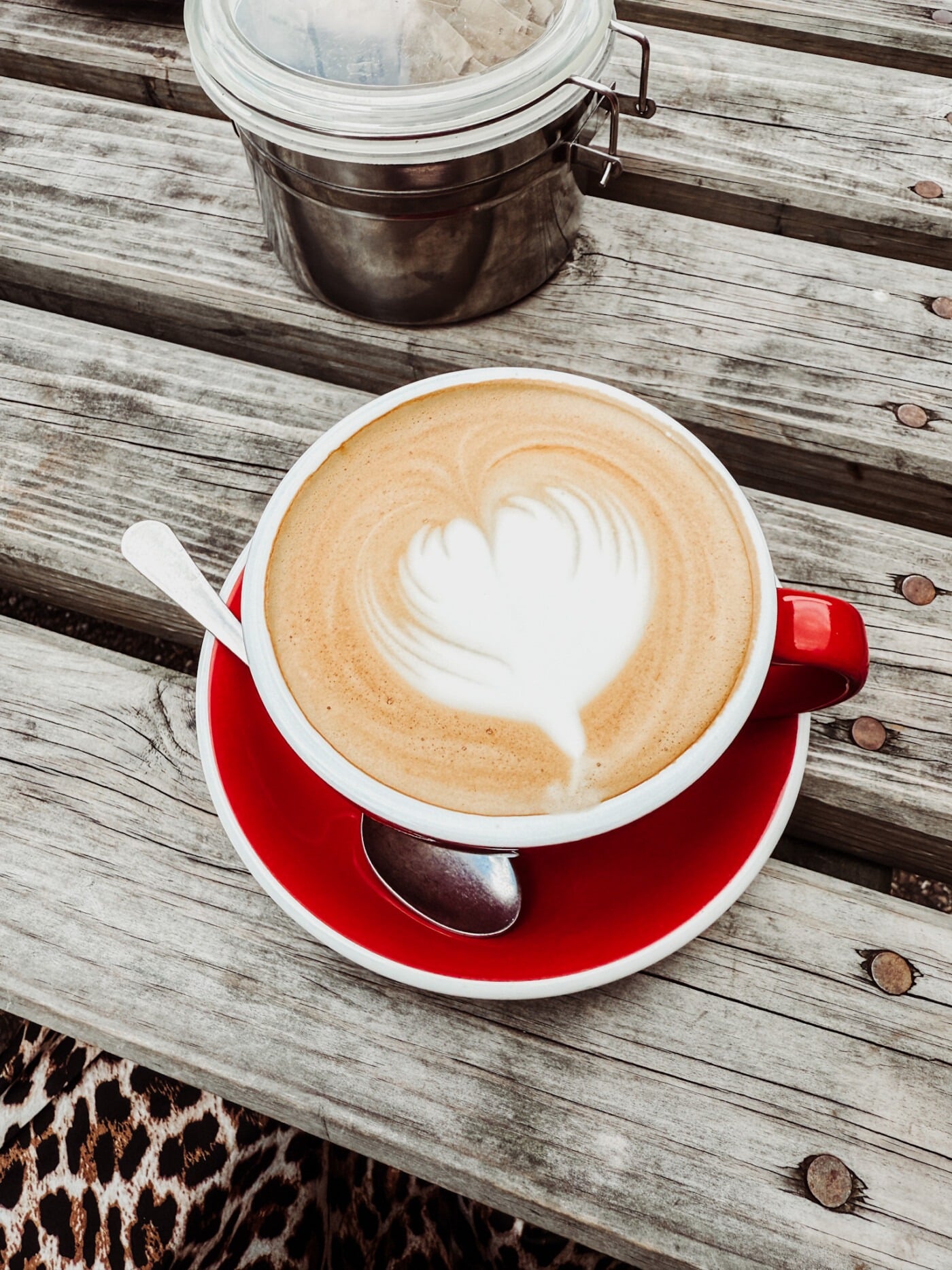 Roost Coffee In Malton - a coffee on an outdoor table.
