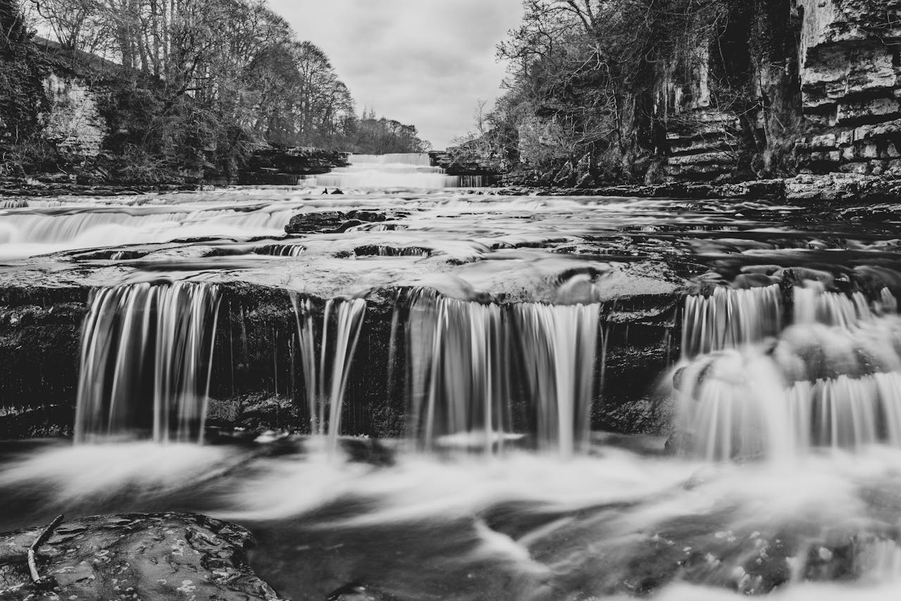 Cascading Waterfalls of a Rapid River