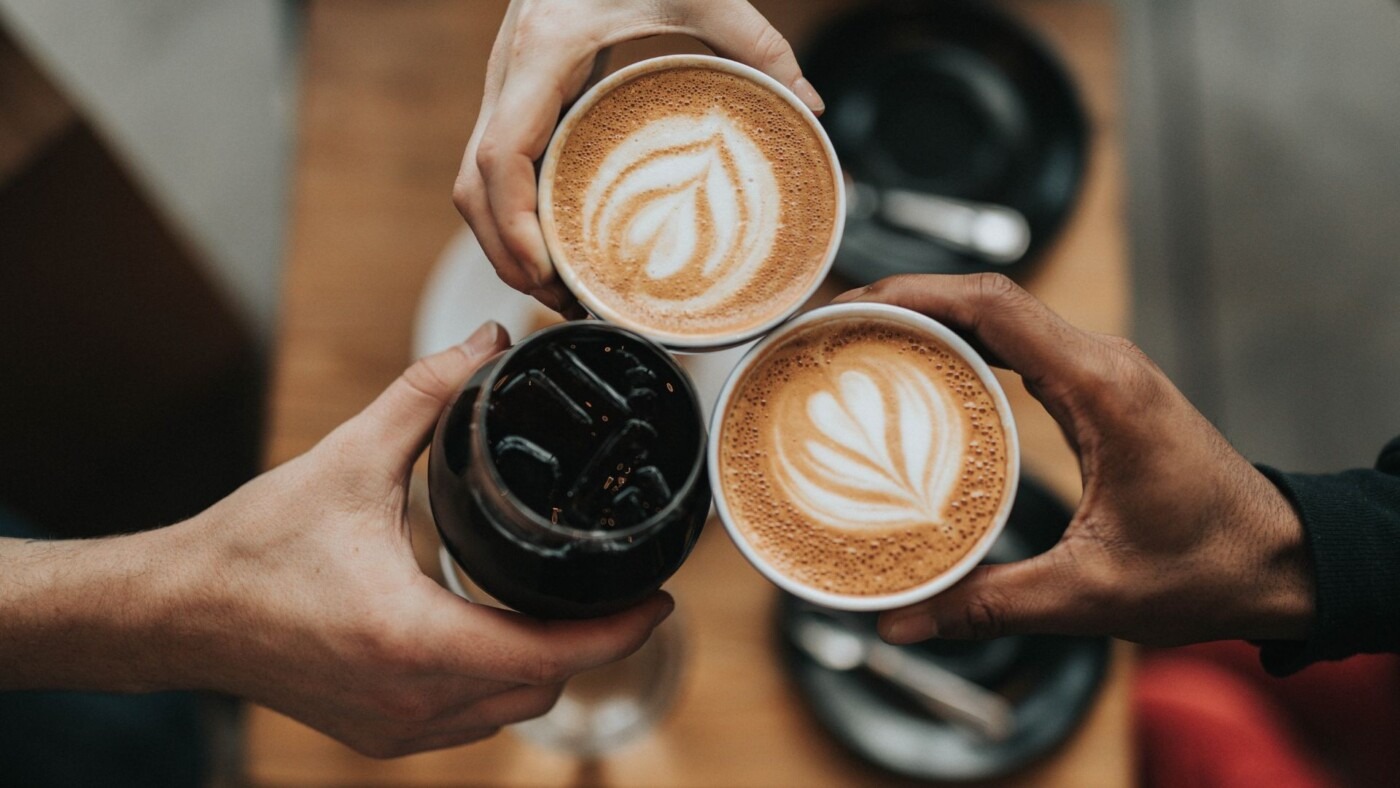 latte coffees in a York independent coffee shop