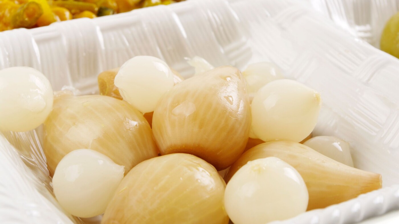 healthy pickled onions served with meals for gut health