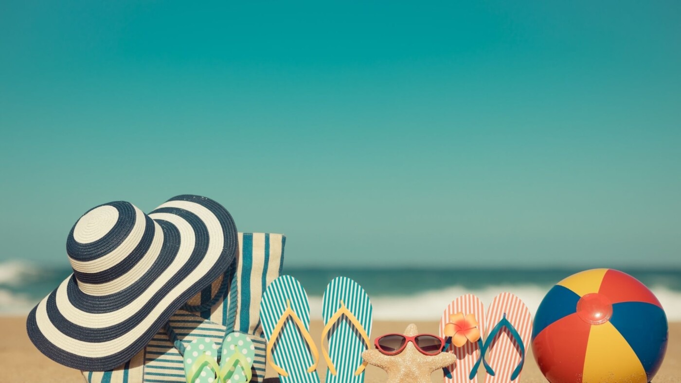 holiday items on the beach 