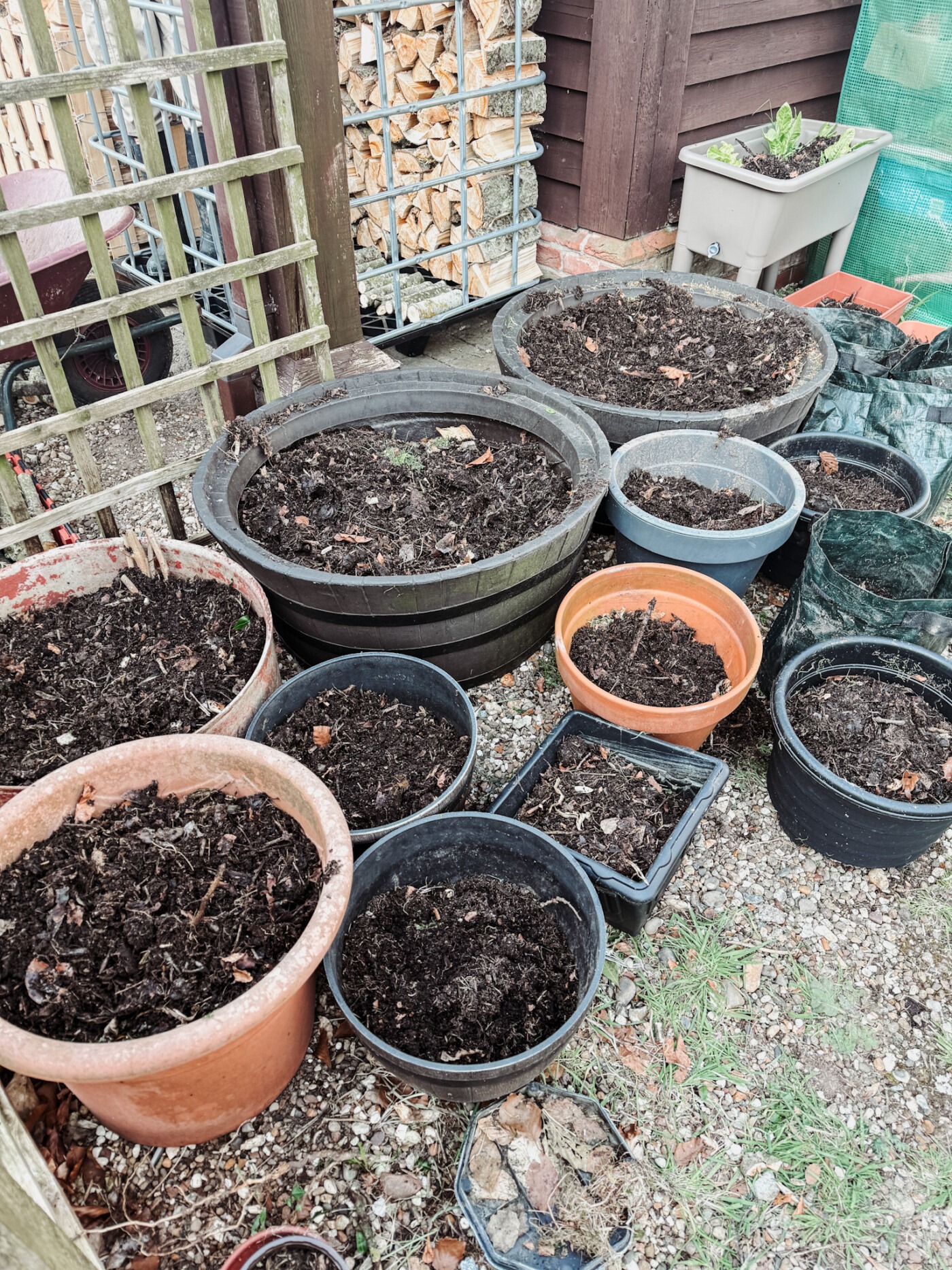 container garden ready to plant